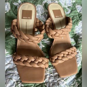 Never worn dolce vita tan braided heels